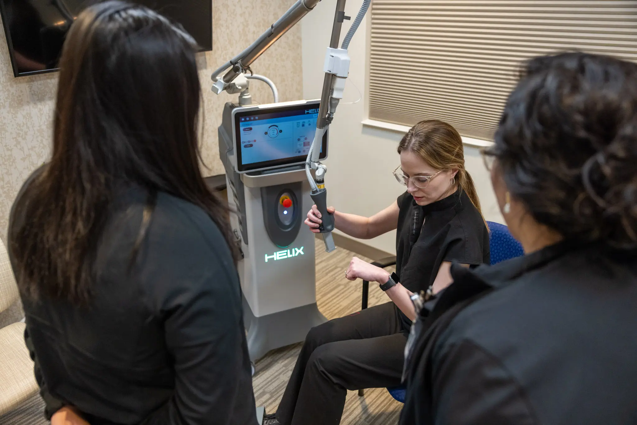 Adrianna Jensen, MD performing Helix CO2 laser treatment
