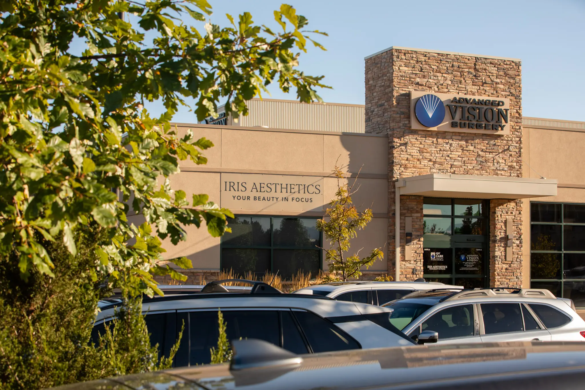 IRIS Aesthetics & Medical Spa front building entrance in Longmont, CO